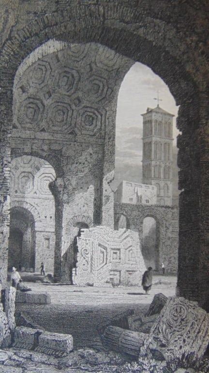 Early Engraving of the Temple of Peace Italy: Early Engraving of the Temple of Peace Italy Artist: Samuel Prout Print Type: Engraving Date: C1830 Origin: British Dimensions: 4.1/2 x 7 3/4" Provenance: H