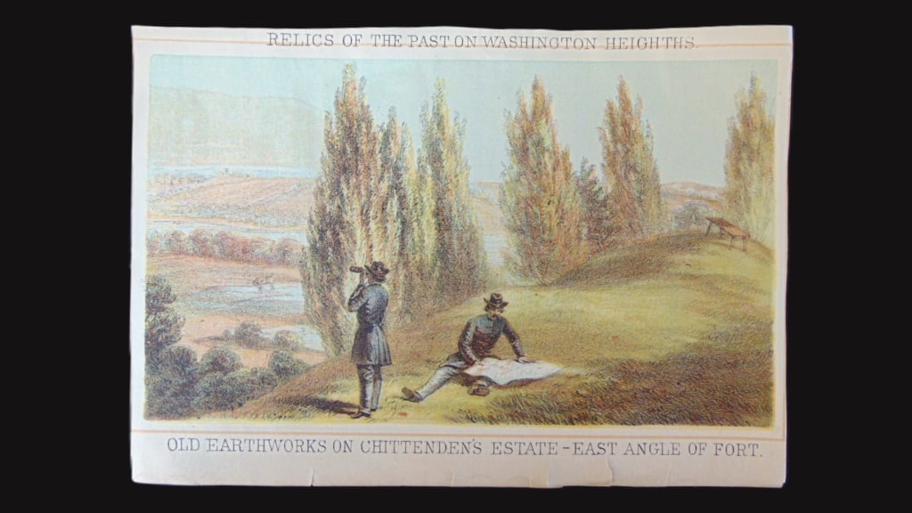 Old Earthworks Chittenden's Estate New York City: Old Earthworks on Chittenden's Estate New York City Relics of the Past on Washington Heights. Attributed to Major and Knapp for Valentine's Manual Print Type: Chromolithograph Date: 1866