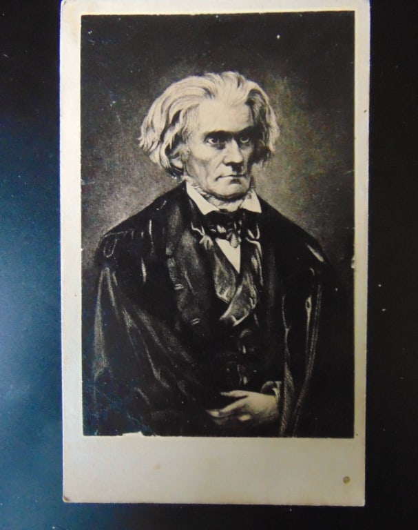 Portrait of John Caldwell Calhoun - Carte de Visa: Portrait of John Caldwell Calhoun John Caldwell Calhoun was one of the most powerful politicians of the Antebellum Era. He argued that slavery was a positive good for the enslaved on the floor of the 