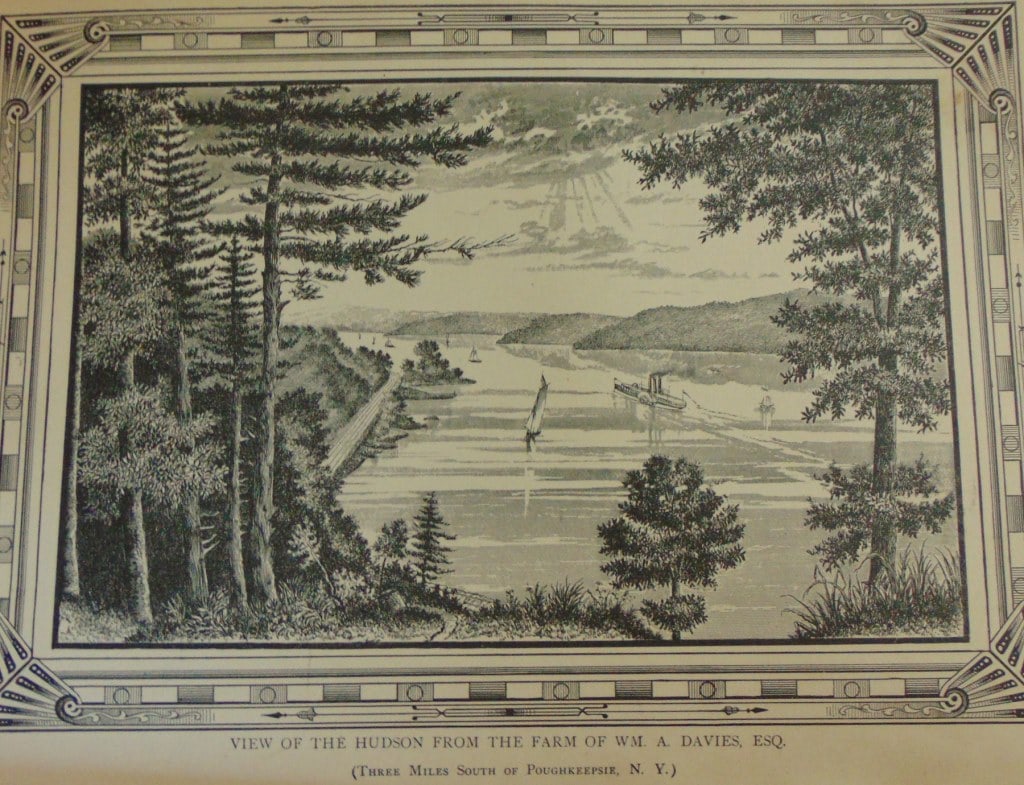View of the Hudson From William Davies Farm: View of the Hudson From the Farm of William A. Davies Esq. (Three Miles South of Poughkeepsie, NY) Duchess Co NY Rare. Print Type: Americana Date: Circa 188