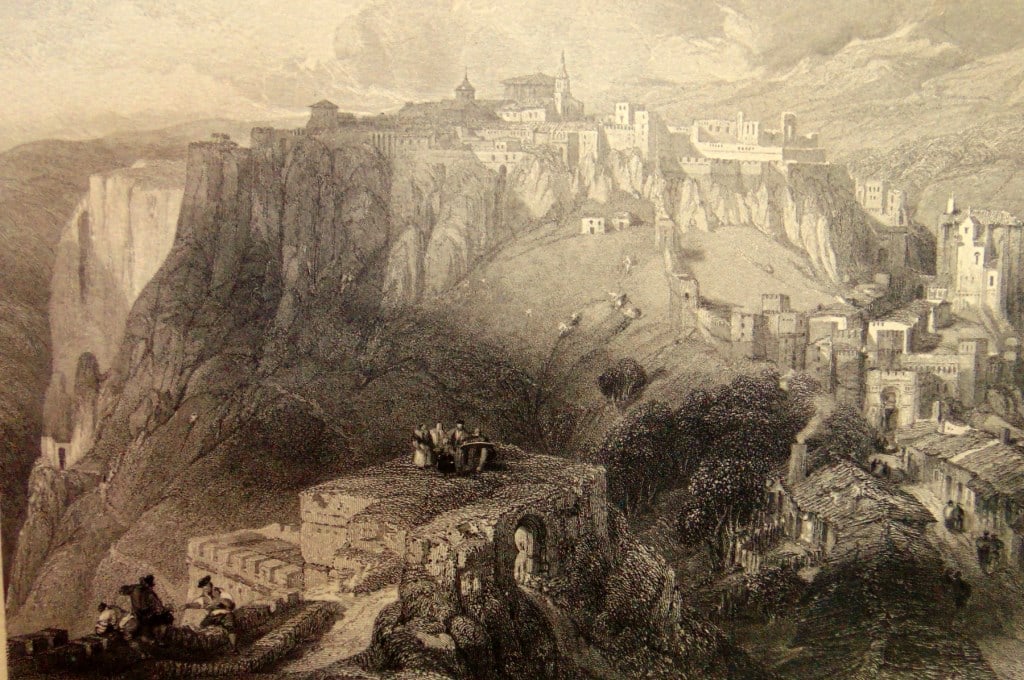 Fortress of Ronda - Spain: Fortress of Ronda - Spain Nicely done with wonderful detail. A rare look at Spain in the first part of the 19th century.. Artist: David Roberts Date: 1834 Publisher: Lloyd and He