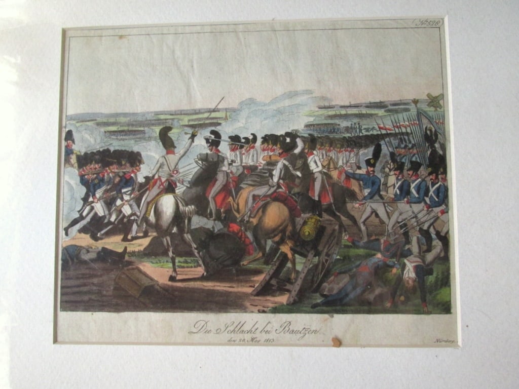 Du Schlacht bei Bautzen - Rare Nurnberg Printing: Du Schlacht bei Bautzen Transition - You Fight With Bautzen Extremely rare. Another lesser copy is in the St. Petersburg Museum. Published in Nurnberg. A masterpiece of German printing. Print Typ