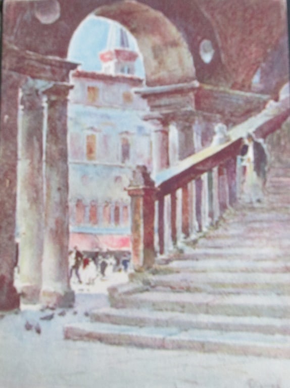 Vicenza - Basilica Palladina - Pierre Vignal: Vicenza - Basilica Palladina From Water Color Renderings of Italian Cities of Pierre Vignal Portfolio Artist: After Pierre Vignal 1855 - 1925 Print Type: Co