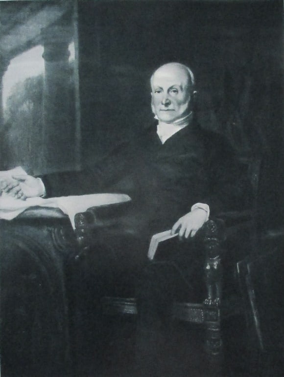 John Quency Adams - George Peter Alexander Healy: President John Quincy Adams Large Folio. Plate 14 1/2 x 9 1/2" - Print 19 1/2 x 15 1/2". Artist: George Peter Alexander Healy Print Type: Gravure wit