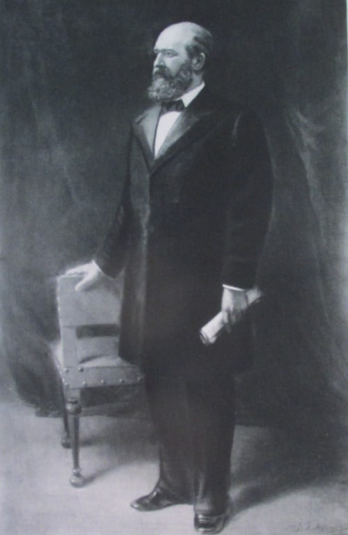 James A. Garfield - Eliphalet Frazer Andrews: President James A. Garfield Large Folio. Plate 14 1/2 x 9 1/2" - Print 19 1/2 x 15 1/2". Artist: Eliphalet Frazer Andrews Print Type: Gravure with Pl