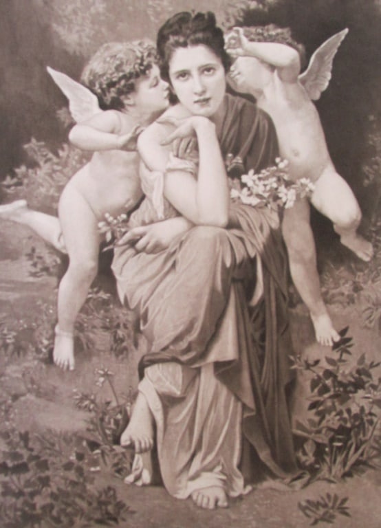 A Song of Spring Time - Bouguereau: A Song of Spring Time Paris Exposition 1889 Artist: William-Adolphe Bouguereau Print Type: Photogravure with plate mark Date: 1889 Publisher