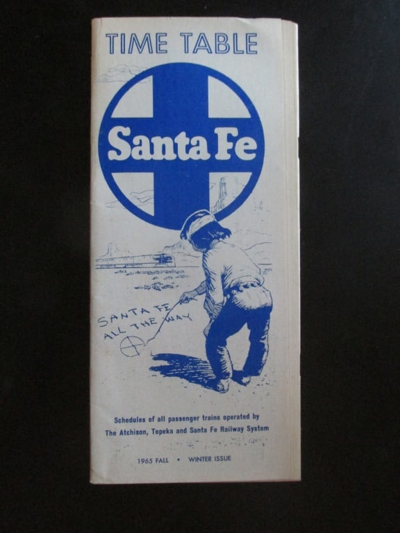 Santa Fe Time Table: Santa Fe Time Table - Fall - Winter 1965 32 pages. Condition Report Foxing