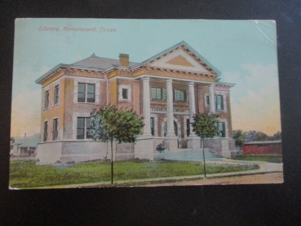 Carnegie Library - Brownwood Texas: Carnegie Library - Brownwood Texas Dated: 1917 Notes & Literature: A Carnegie library is a library built with money donated by Scottish-American businessman and phi