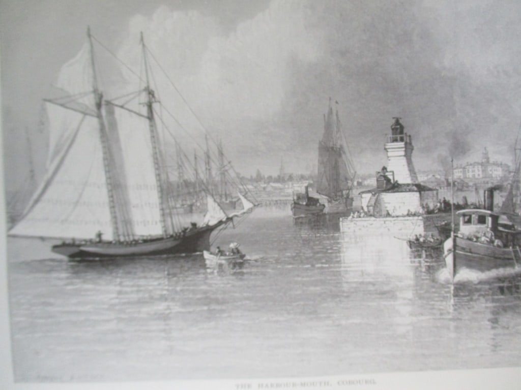The Harbour Mouth, Cobourg - Canada: The Harbour Mouth, Cobourg Canada Artist: After Schell & Hogan Print Type: Wood Engraving Signed: In plate Date: Circa 1880 Dimens
