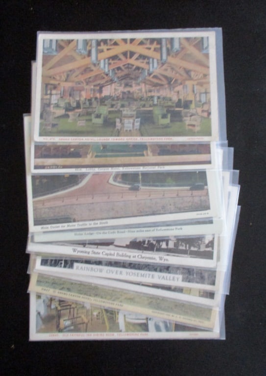 Lot of Western Postcards Many Yellowstone: Lot of 10 Rare Postcards Many Related to Yellowstone Includes 3 by Haynes, 1 by Hileman and 1 by Pry. . Condition Report Very Good Subject References: PCB2