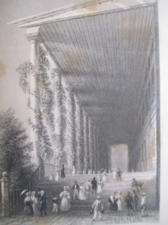 The Colonnade of Congress Hall - Saratoga Springs: The Colonnade of Congress Hall - Saratoga Springs Artist: William Henry Bartlett (1809-1854) Print Type: Engravings Date: Circa 1840 Origin: Uni