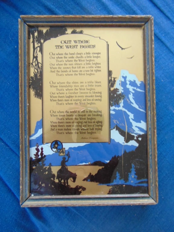 OUT WHERE THE WEST BEGINS - REVERSE ON GLASS (1 of 2)
