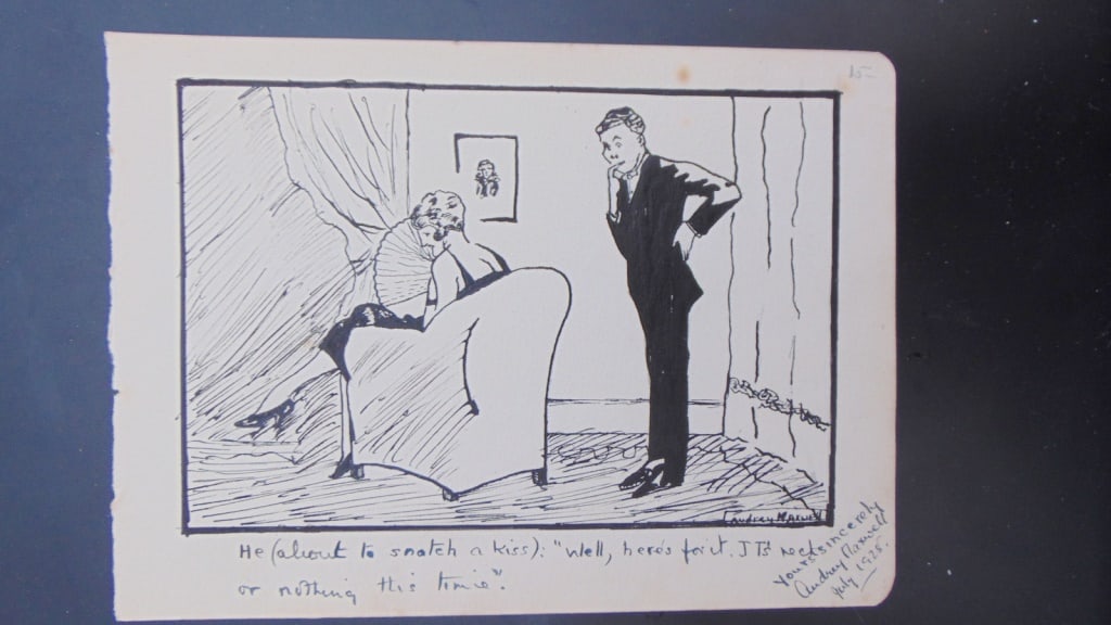 Snatch A Kiss - Neck or Nothing: Snatch A Kiss - Neck or Nothing Artist: Audrey Maxwell Medium: Pen & Ink Date: 1928 Size: 5 x 7" Condition: Good Plus Subje