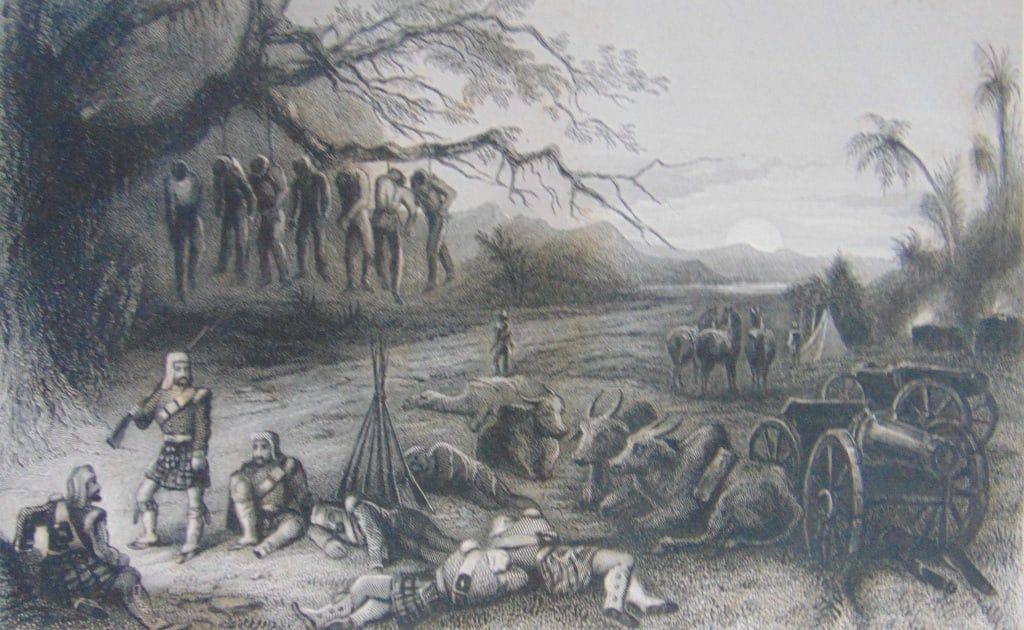 Outlying Picket of the Highland Brigade: Outlying Picket of the Highland Brigade Rare Print Type: Engraving Date: Circa 1860 Publisher: London Printing & Publishing Co. Dimensions: 11 x 7.5" Provenance: