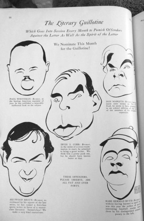 Al Hirschfeld's 1st Publication in a Magazine: The Beau - October 1926 to October 1927. Al Hirschfeld's 1st Publication in a book or magazine This illustration appeared in the November 1926 issue of Beau Magazine. It is titled "The Literary Guillo