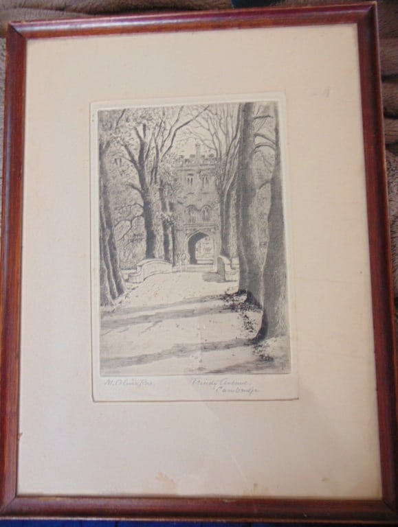 Trinity Avenue - Cambridge - M Oliver Rae: Trinity Avenue - Cambridge University - New York, NY While Mabel Oliver Rae is primarily recognized for her watercolors, she did also explore the medium of etching. Her etchings display a similar sens