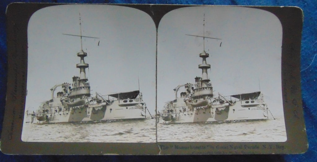 Battleship Massachusetts in Great Naval Parade: Battleship Massachusetts in Great Naval Parade Massachusetts served in the Spanish?American War as part of the Flying Squadron and took part in the blockades of Cienfuegos and Santiago de Cuba. She mi