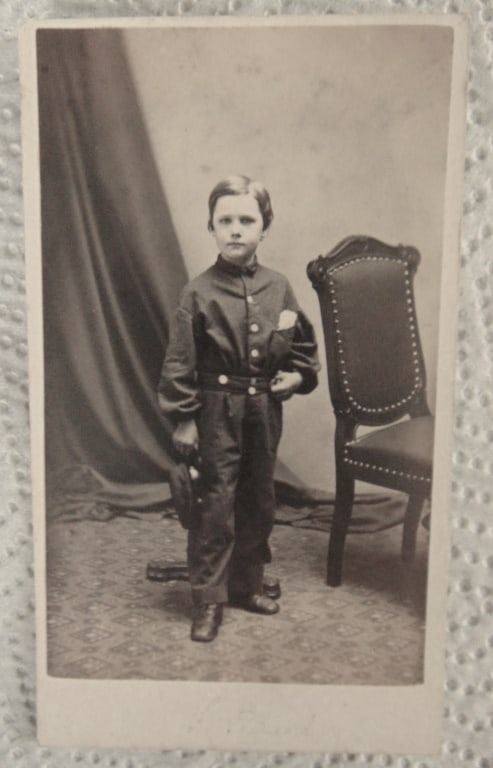 Young Boy in Uniform Civil War Period - Partridge: Young Boy in Uniform - Civil War Period George L. Partridge operated the "Partridge Photographic Gallery" at the corner of Bank Street and Main Street in New Haven from about 1862 to 1869.