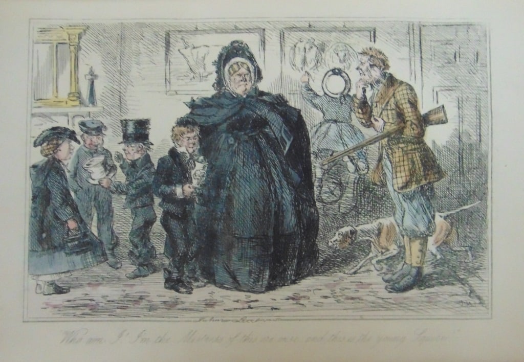 Who Am I - I'm the Mistress of thie Ere House: Who Am I - I'm the Mistress of this ''Ere 'ouse - And This Is The Young Squire John Leech was a pivotal figure in British caricature and illustration during the Victorian era. Renowned for his work