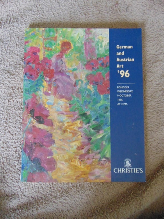 German and Austrian Art Ninety Six: German and Austrian Art Ninety Six Christie's London October 9th, 1996. A key and important auction, With fold-outs present Illustrations: Color Photos Dated: 1996 Publisher: Christies Edition: First