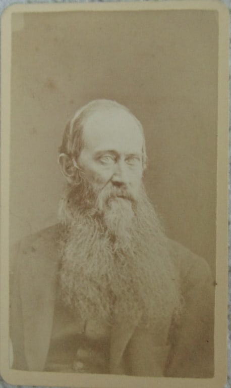 Old Man with Long Beard: Old Man with Long Beard No backstamp. Looks like Leo Tolstoy? Dated: Circa 1860's Medium: Carte de Viste- CDV Dimensions: 4 1/2 x 2 1/2" Provenance: Hill House Photogra