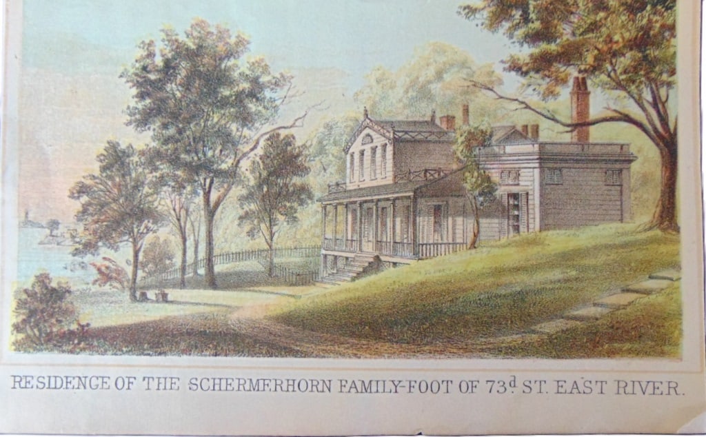 Schermerhorn Family Residence New York City: Schermerhorn Family Residence New York City Foot of 73d St. East River. Attributed to Major and Knapp for Valentine's Manual Print Type: Chromolithograph Date: 1866 Dimensions: