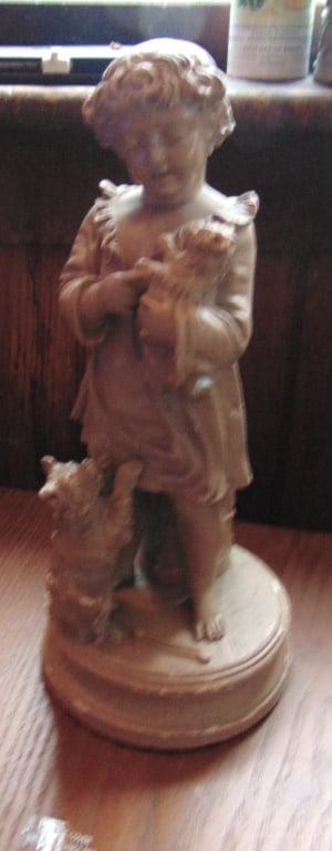 Family Cares - Boy with 2 Dogs - 19th Century. (1 of 2)