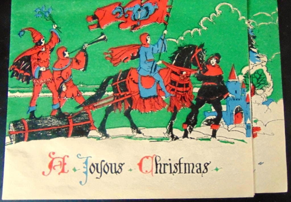 Arts and Crafts A Joyous Christmas: Arts and Crafts A Joyous Christmas Christmas card This Christmas Card is on Parchment paper. It is wonderful and we cannot find another example of this card. Dated: Circa 1900 - 1910 Type Arts and