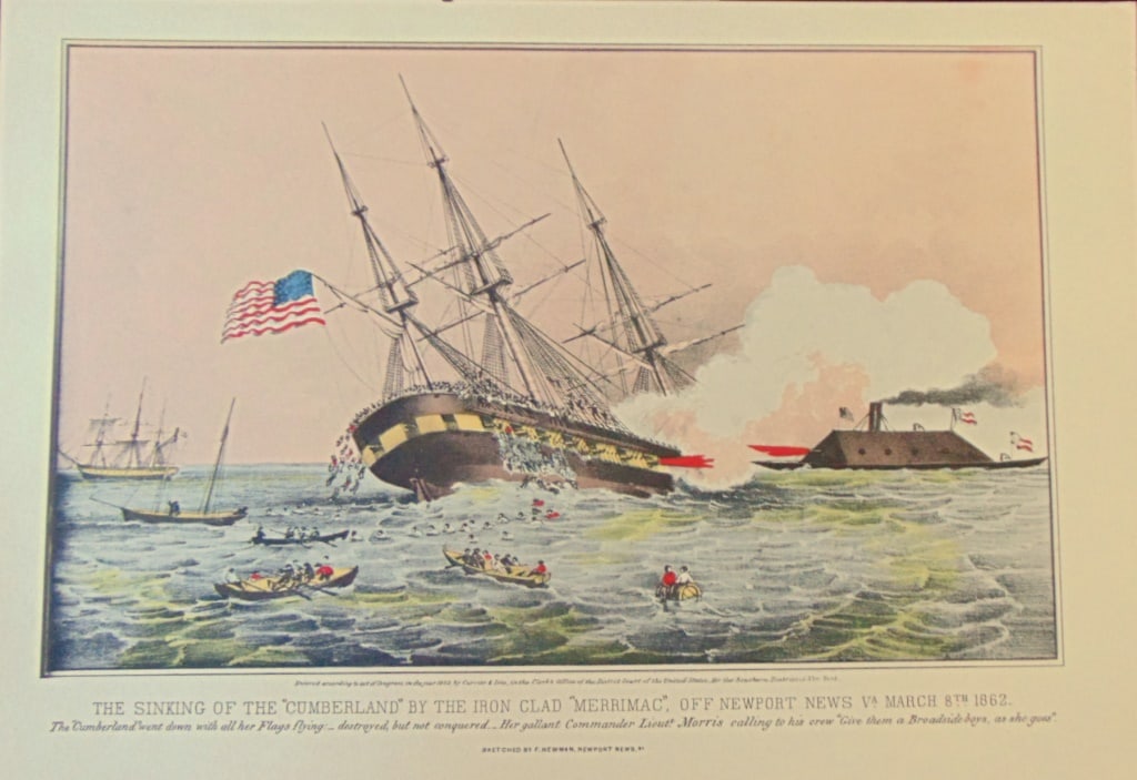 The Sinking of the Cumberland by the Merrimac (1 of 2)
