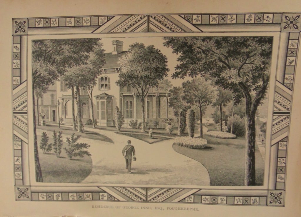 Residence of George Innis Esq Poughkeepsie NY: Residence of George Innis Esq Poughkeepsie Duchess Co NY Rare. Print Type: Americana Date: Circa 1880 Dimensions: 8 x 11" Subject: Duch
