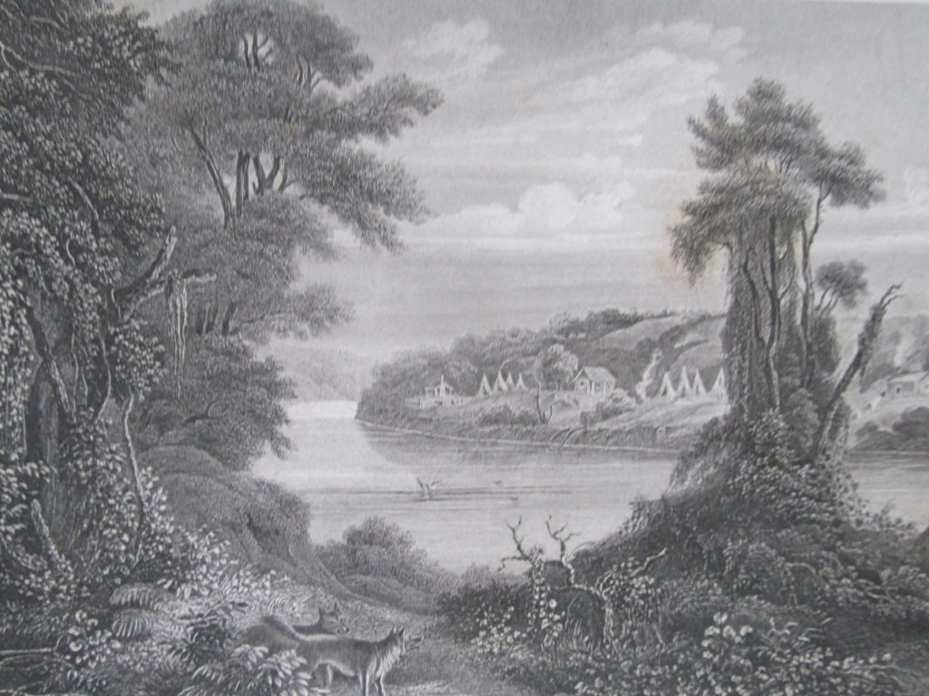 Mouth of the St. Croix River (Minnesota).: Mouth of the St. Croix River (Minnesota). Artist: Hermann Meyer Print Type: Engraving Date: Circa 1840's Dimensions: 9 x 11" Subject: American Views Condition Report: Minor foxing. Very Good