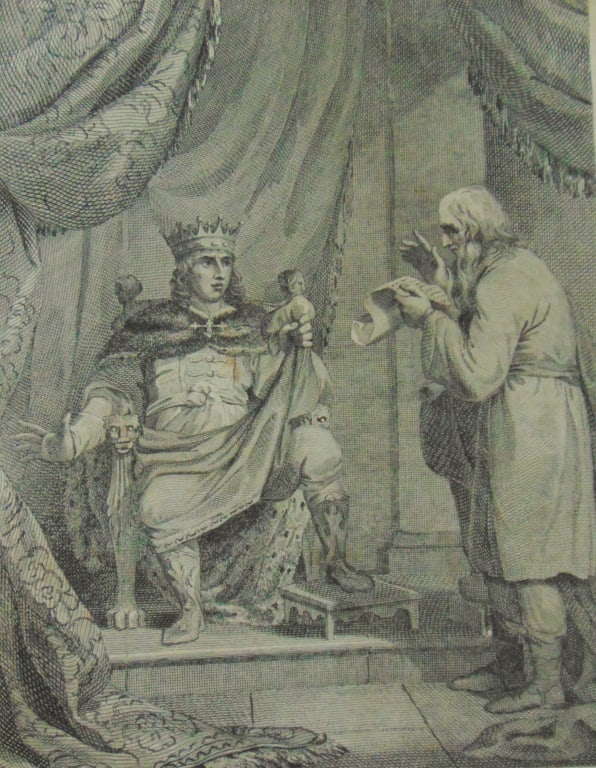 Scribe Reading The Law to King Josiah: Scribe Reading The Law to King Josiah Artist: A. Anderson Print Type: Engraving Date: Circa 1800 Origin: United States Dimensions: 7 x 10 1/2" Provenance: Hill House Condition Report: Good Subject