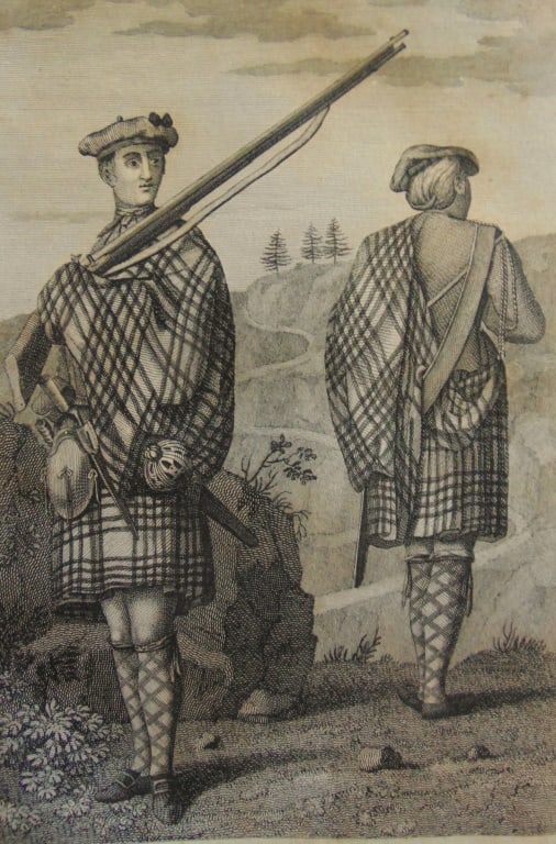 Highland (Guard) Soldiers: .Highland (Guard) Soldiers Wonderful impression and detail. Rare Artist: N.C Goodnight Print Type: Copper Engraving Date: 18th century