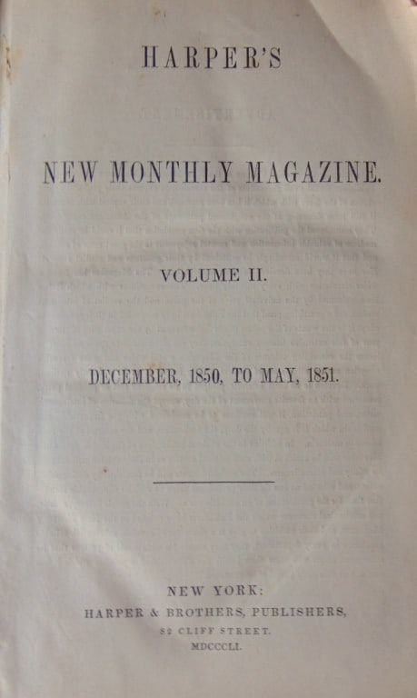 Harper's New Monthly Magazine Vol II 1850 - 1851 (1 of 4)