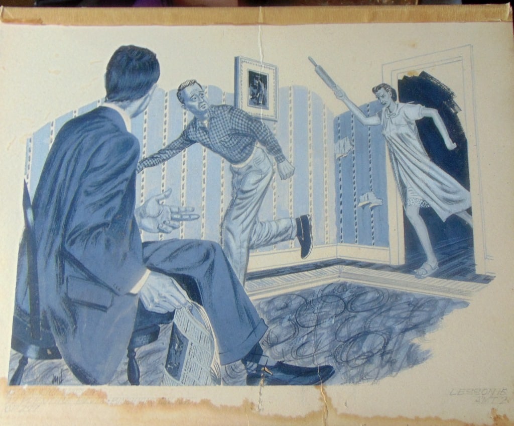 Maurice Harvey (1928-2019) - Woman w/ Rolling Pin: Woman with Rolling Pin Maurice Harvey (1928-2019), an American painter and illustrator. He was born in California and studied at the Southend College of Art in Essex, England, a
