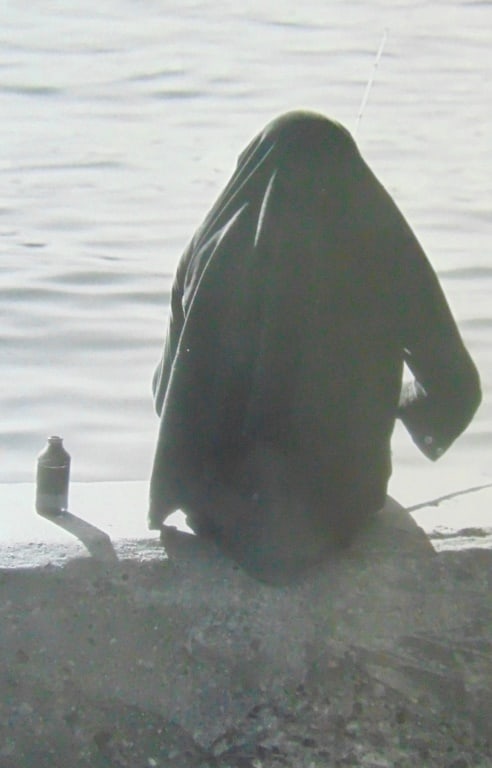 Fisherman Above an Outfall at 254th St. (1 of 2)