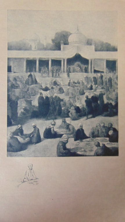 At The Temple - Albert Letchford: At The Temple With Remark Artist: Albert Letchford Print Type: Engraving Date: 1897 Dimensions: 8 x 5 1/2" Condition Report: Light line in left margin. Good