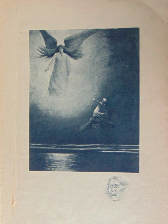 An Angel Appears - Albert Letchford: Angel Appears With Remark Artist: Albert Letchford Date: 1897 Dimensions: 8 x 5 1/2" Condition Report: Light line in left margin. Good Subject References: