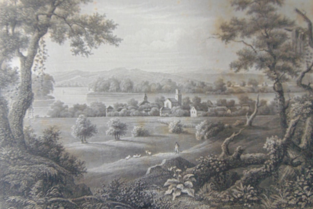 New Harmony [Indiana]: New Harmony [Indiana] Rare Print Type: Copper Engraving Date: Circa 1850 Publisher: Hermann J Meyer Origin: American Dimensions: 11 x 7" Subject: Ame