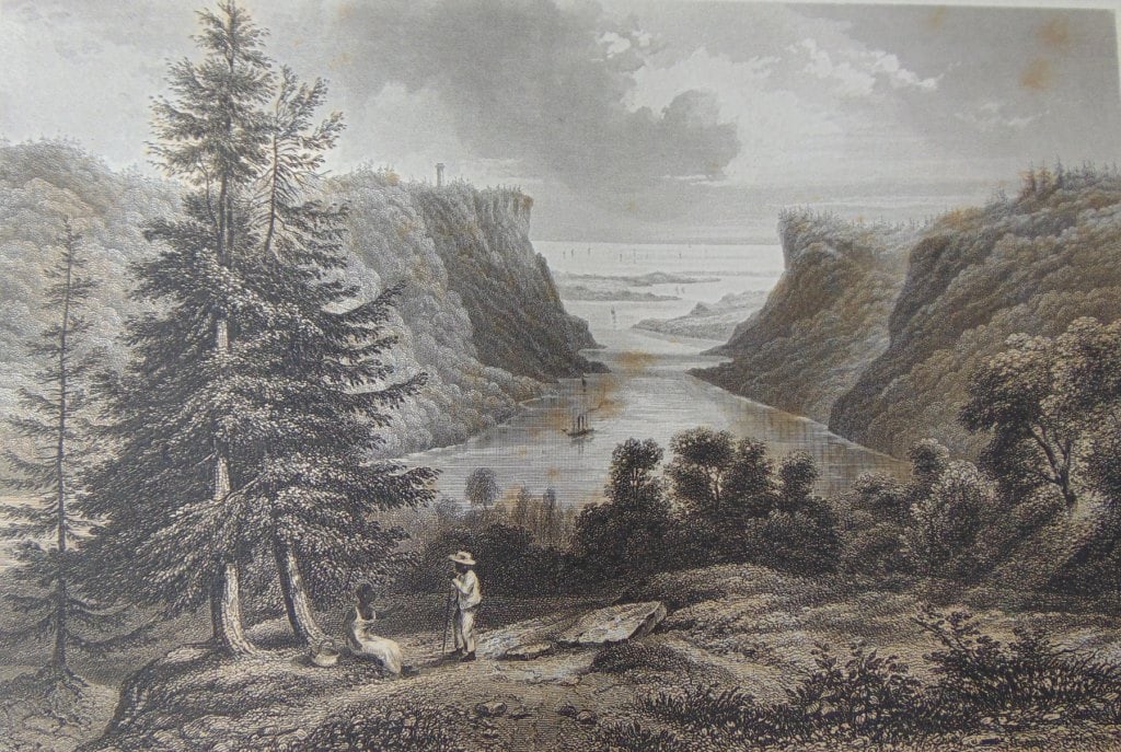 Outlet of the Niagara: Outlet of the Niagara Rare Print Type: Engraving Date: Circa 1850 Publisher: Hermann J Meyer Origin: American Dimensions: 11 x 7" Subject: American Sc