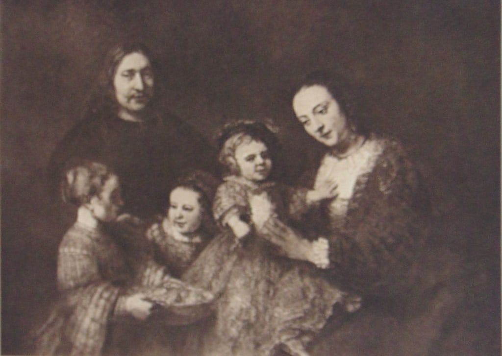 Family Group - Rembrandt Van Rijn: Family Group A fine impression of this work. With plate mark. Artist: Rembrandt Van Rijn (after) Print Type: Gravure with Plate Mark Date: Undate