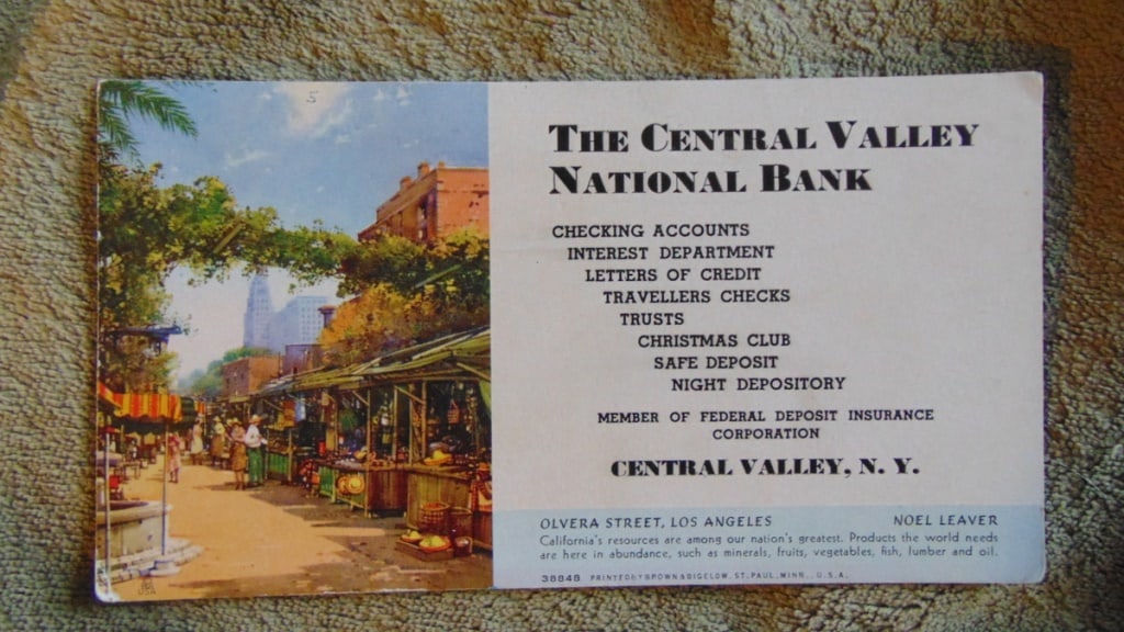 Olivera Street Los Angeles - Noel Leaver Blotter: Olivera Street, Los Angeles, California - Noel Leaver Blotter Type: Ink Blotter Advertiser: Central Valley National Bank Product: Advertising Blotter :Mak