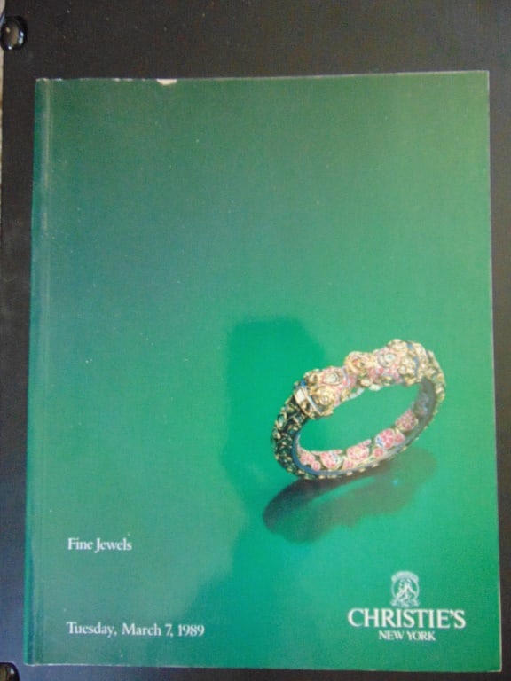 Christie's Fine Jewels: Christie's Fine Jewels Illustrations: B/W & Color Photos Dated: March 7, 1989 Publisher: Christie's Auction Edition: 1st Size: 4to
