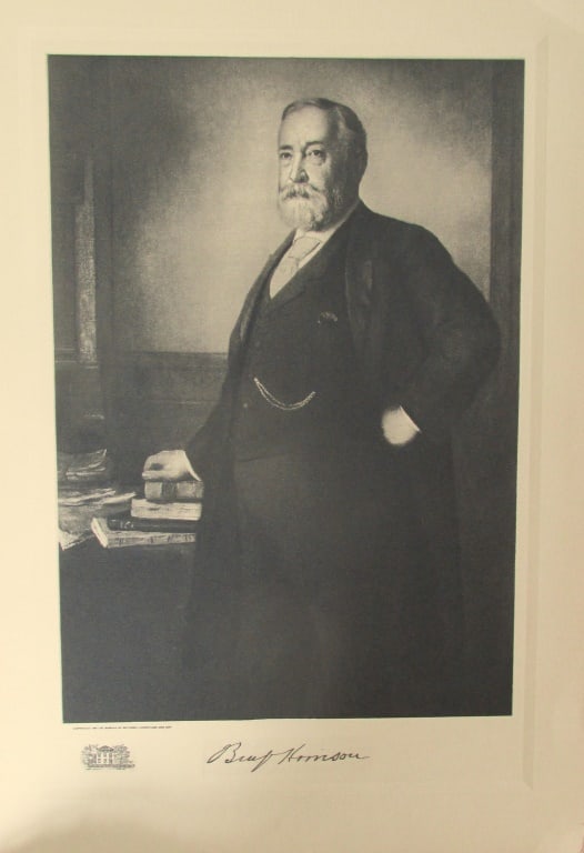 Portrait of President Benjamin Harrison: Portrait of President Benjamin Harrison On stiff paper with plate mark. . Print Type: Photogravure Signed: Signed in plate Date: 1907 Publis