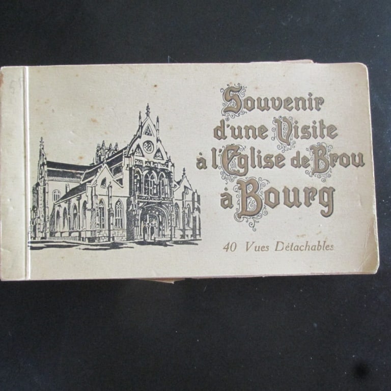 Monastery of Brou - Gertrude Smith Collection: Souveir d'une Visite a l Eglise de Brou a Bourg From the Gertrude Smith Collection of Postal Views - 40 views. Extremely Rare Dated: Circa 1920's Binding: S