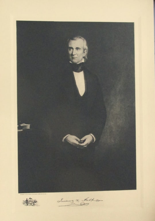 Portrait of President James K. Polk: Portrait of President James K. Polk On stiff paper with plate mark.. Print Type: Photogravure Signed: Signed in plate Date: 1907 Publisher: