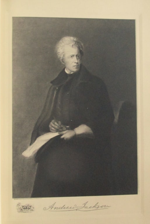 Portrait of President Andrew Jackson: Portrait of President John Quincy Adams On stiff paper with plate mark. Print Type: Photogravure Signed: Signed in plate Date: 1907 Publishe