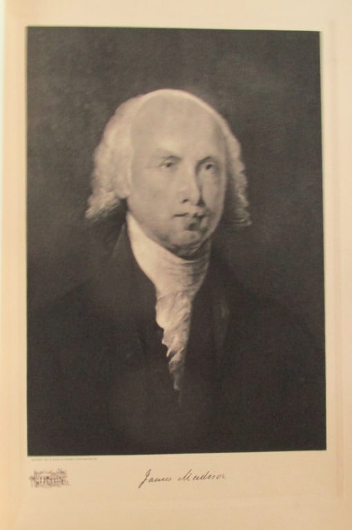 Portrait of President James Madison: Portrait of President James Madison On stiff paper with plate mark. Print Type: Photogravure Signed: Signed in plate Date: 1907 Publisher: <