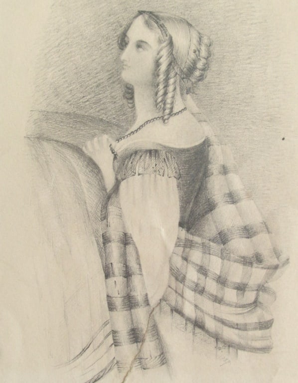 Wonderful Graphite of Victorian Lady (1 of 3)