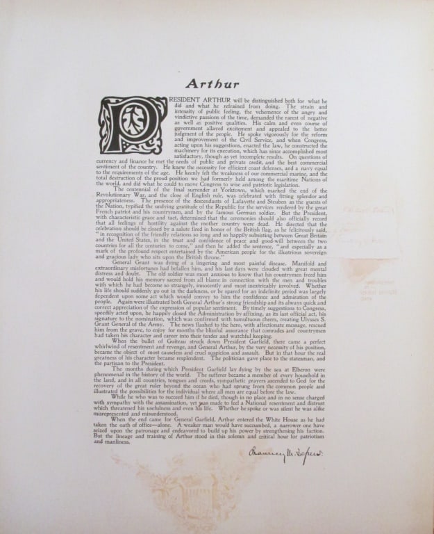 Tribute To President Chester A. Arthur (1 of 4)